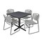Cain Cain Square Table & Chair Set, Wood, Metal, Polypropylene Top TB4242GY44GY - alternate 1